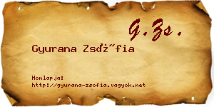 Gyurana Zsófia névjegykártya